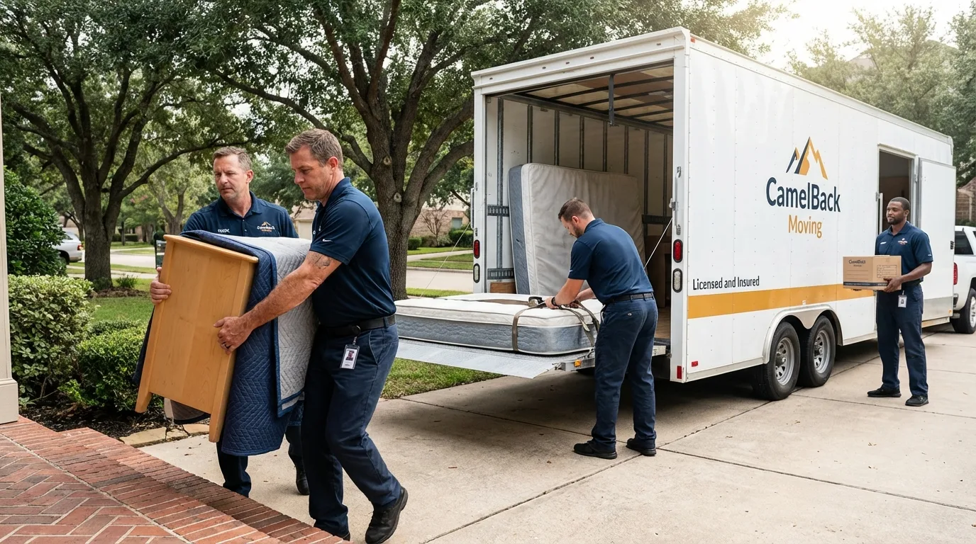 Crew loading residential truck for cross-state move from Sheridan, WY