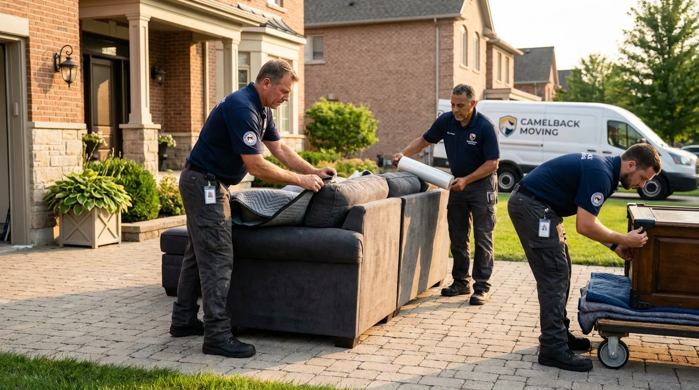 Large estate moving crew wrapping furniture in Sheridan, WY